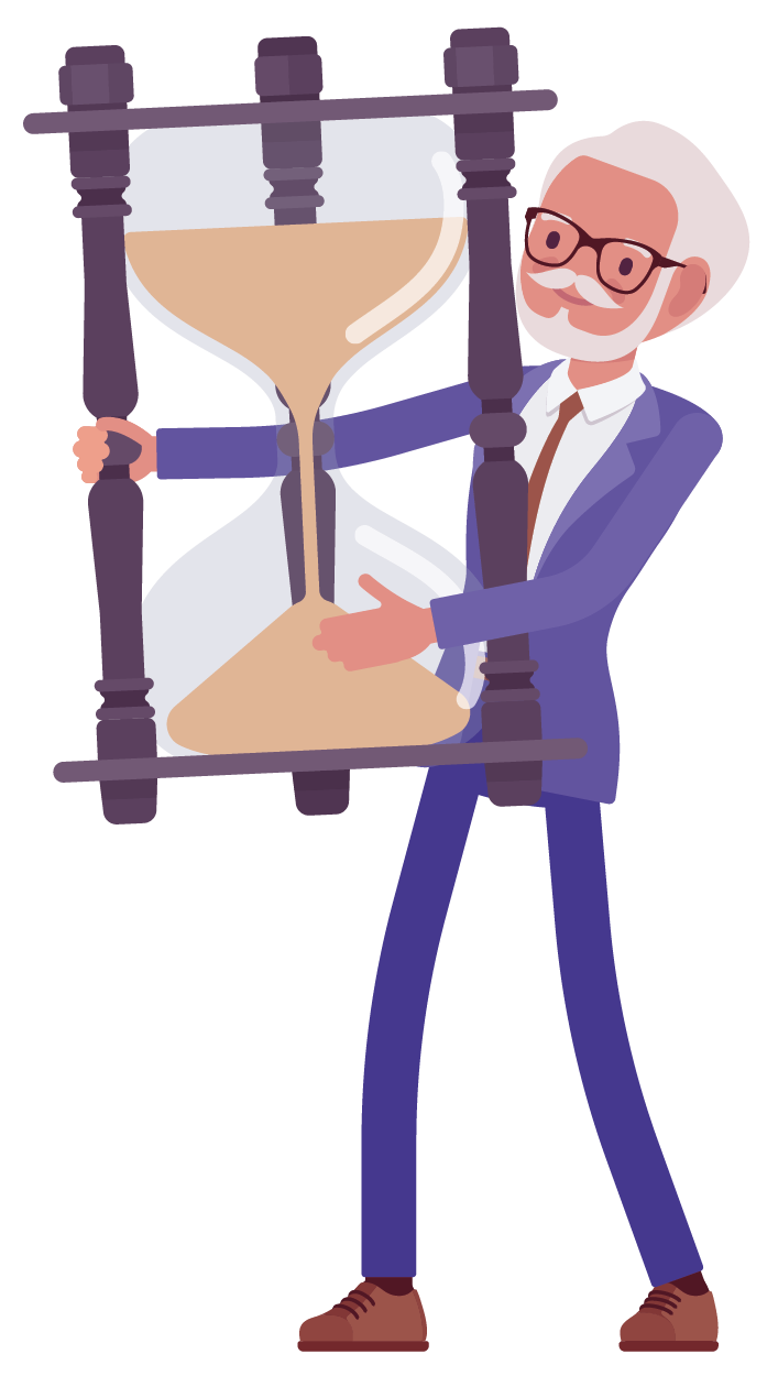 Man & Hourglass - Retirement Ready Guide